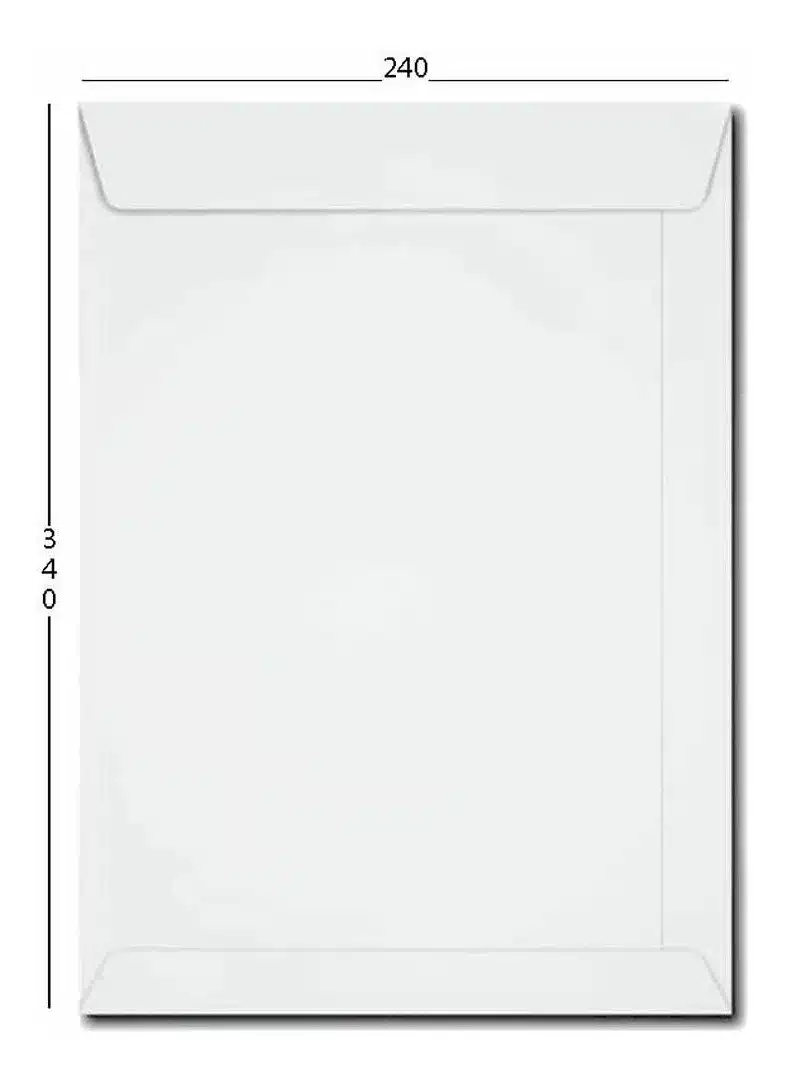 ENVELOPE SACO KRAFT BRANCO 240X340, PACOTE COM 100 (foto 2) — H&H Suprimentos Corporativos