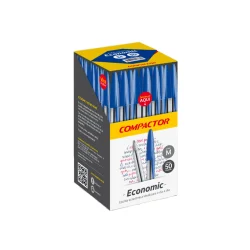 CANETA ESFEROGRÁFICA ECONOMIC 1.0MM AZUL COMPACTOR - 1 CAIXA COM 50 UNIDADES — H&H Suprimentos Corporativos