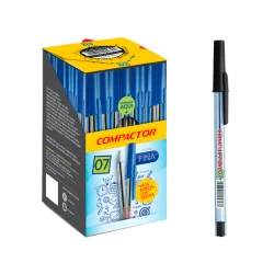 Caneta Esferográfica 0.7mm Preto Compactor - 1 Caixa Com 50 Unidades-3549 — H&H Suprimentos Corporativos