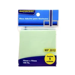 BLOCO ADESIVO ANOTAÇÕES VERDE 75MMX75MM MASTERPRINT 100 FOLHAS — H&H Suprimentos Corporativos