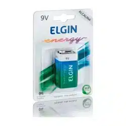 Bateria Alcalina Elgin 9V 6LR61 (Unidade) — H&H Suprimentos Corporativos