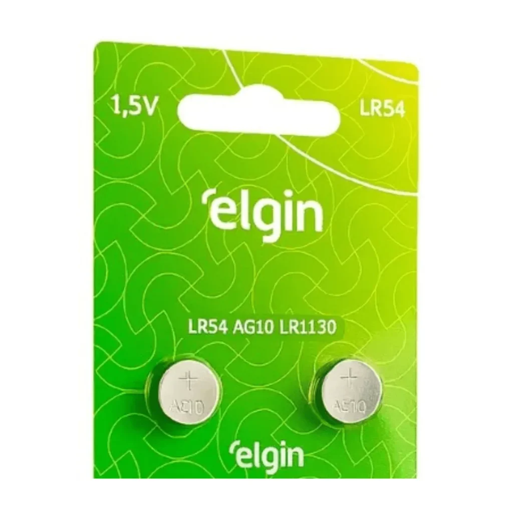 Bateria alcalina Elgin LR54 LR1130 1,5 v com 2 unidades