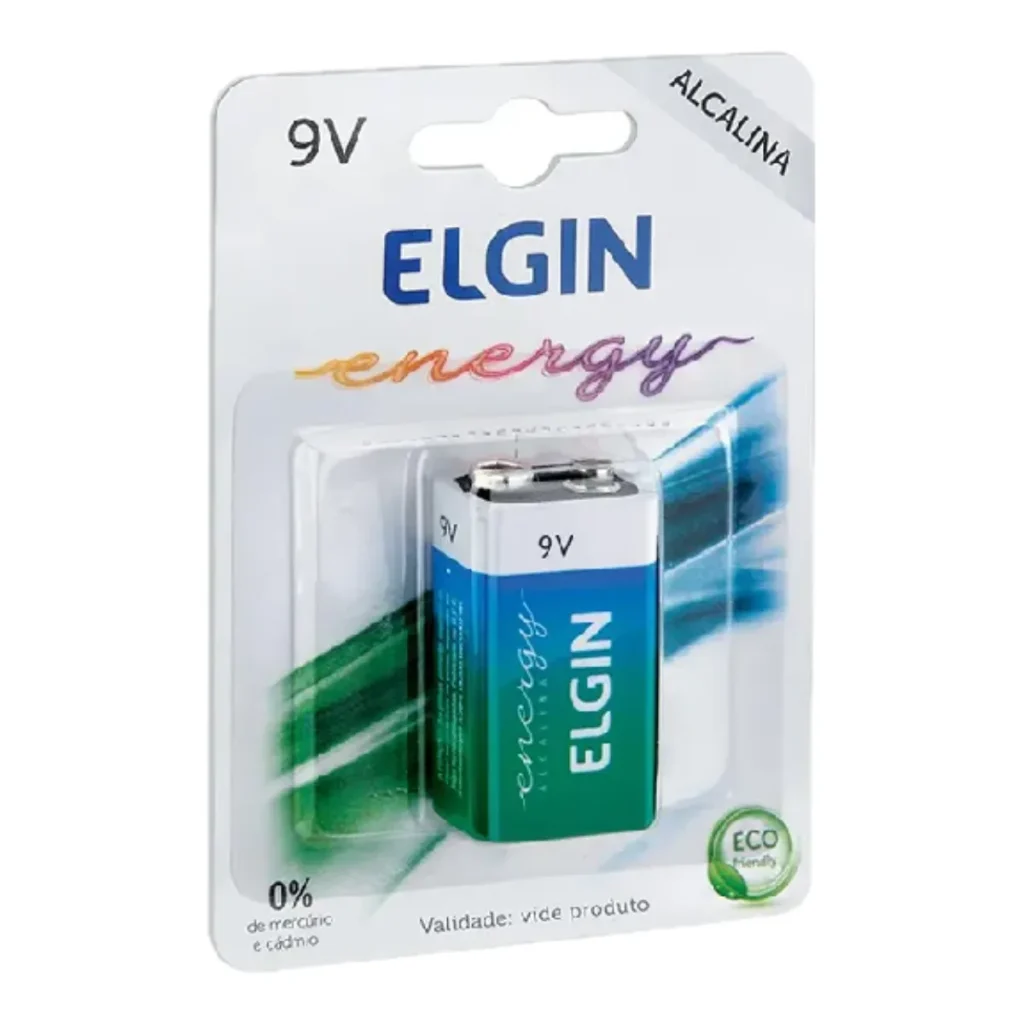 Bateria Elgin alcalina 9V (1 unidade)