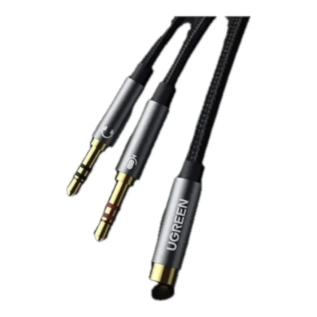 Cabo divisor de áudio ugreen AV140 P2 fêmea para 2 P2 macho 20 cm