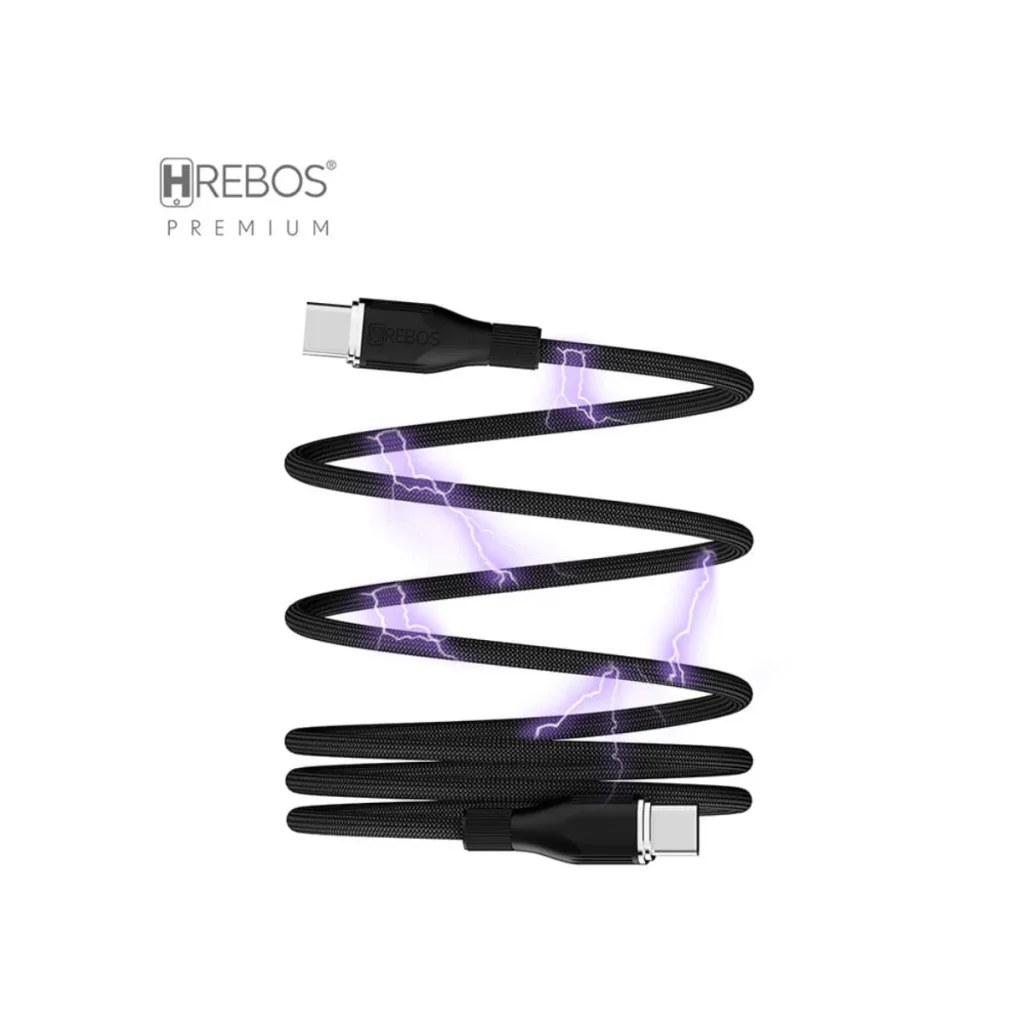 Cabo hrebos curl flow magnético CB-601C USB-c para USB-c 60 w 1,2 m