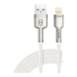 Cabo Metal Waves USB para Lightning 27W Hrebos CB-251i — H&H Suprimentos Corporativos