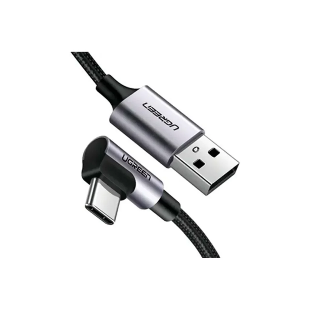 Cabo ugreen US176 USB-a para USB-c 18W 3 metros conector 90 graus