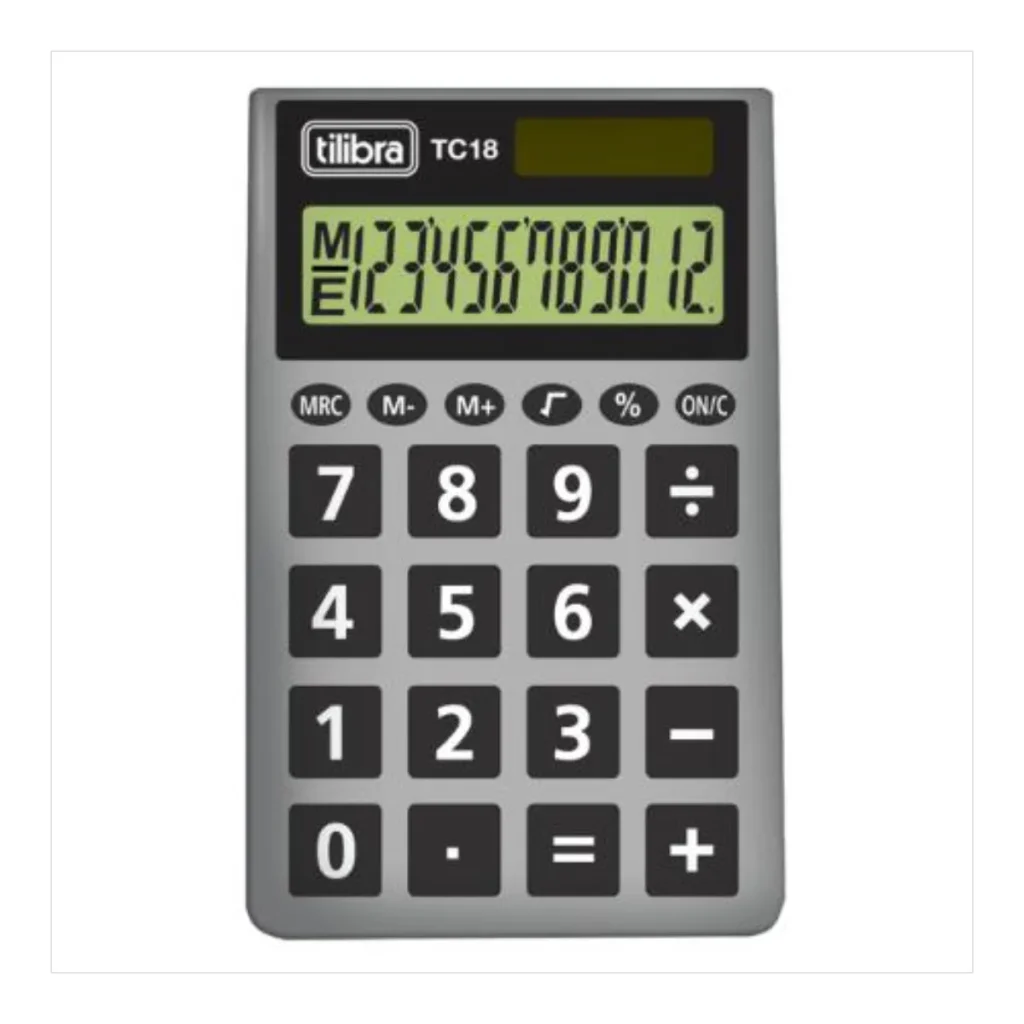 Calculadora de bolso Tilibra TC18 cinza