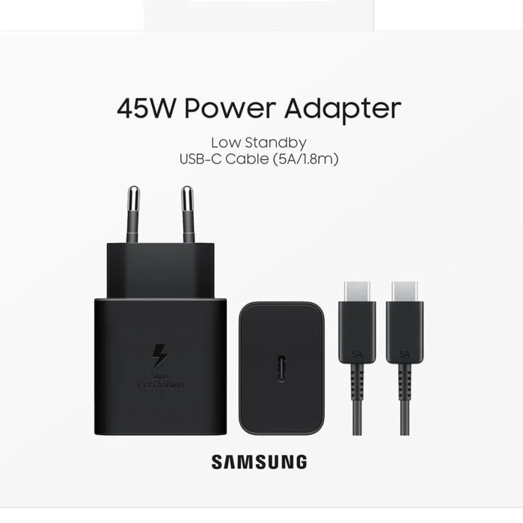 Carregador de parede Samsung Super rápido 45W com cabo USB-c EP-T4511X