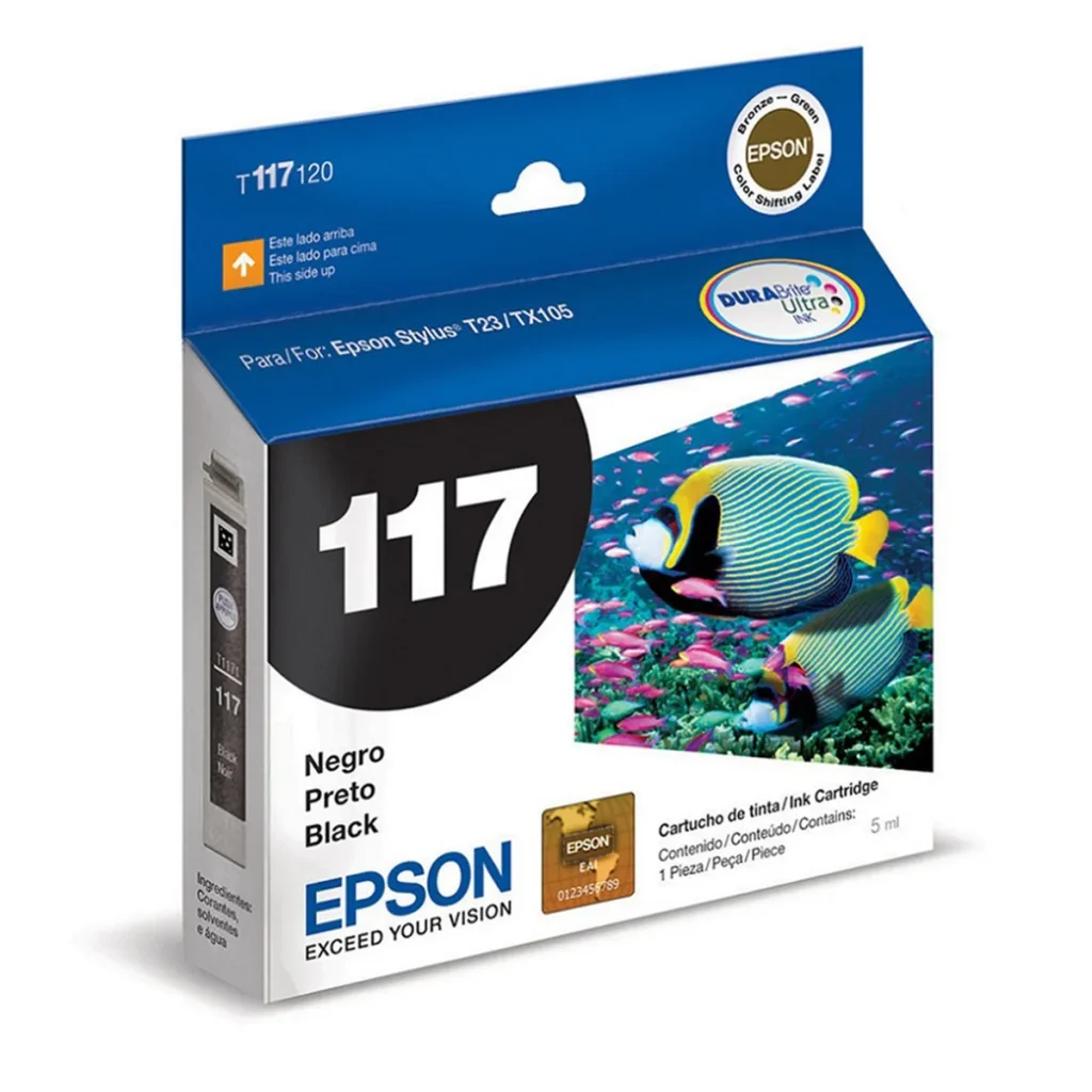 Cartucho de tinta Epson T117120 preto original 5 ml
