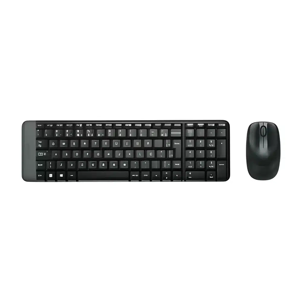 Combo teclado e mouse Logitech MK220 sem fio preto