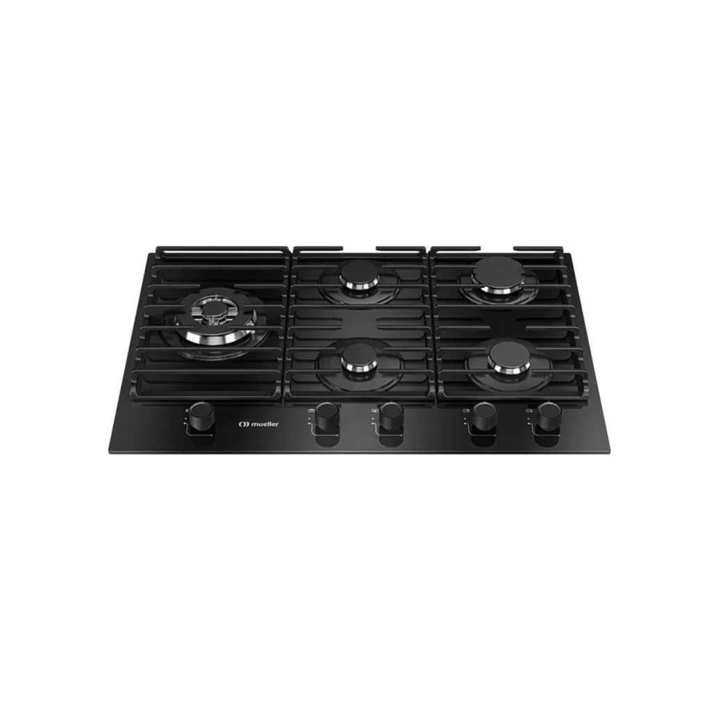 Cooktop a gás mueller 5 bocas mesa de vidro tripla chama MCG5BM
