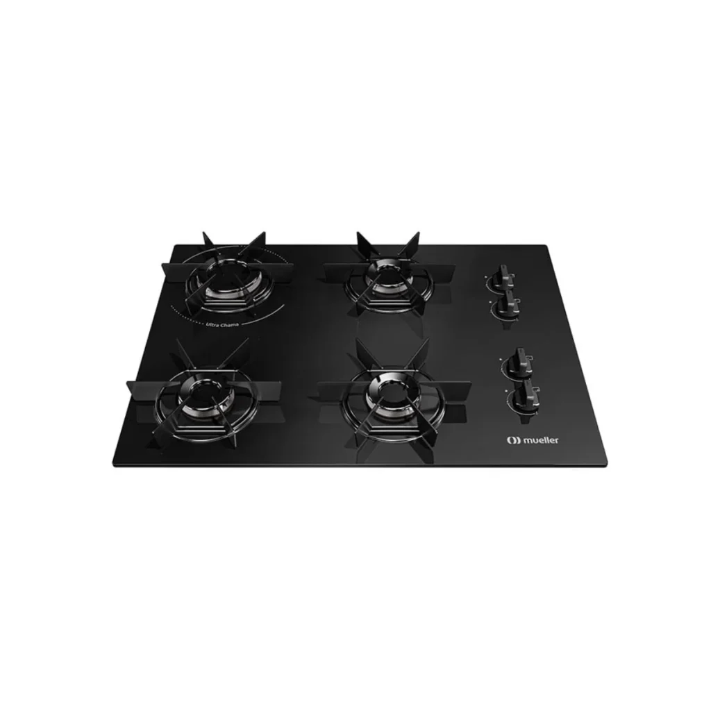 Cooktop a gás mueller MCG4BB 4 bocas vidro temperado preto