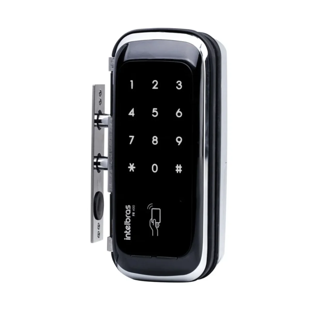 Fechadura digital Intelbras fr 400 para porta de vidro