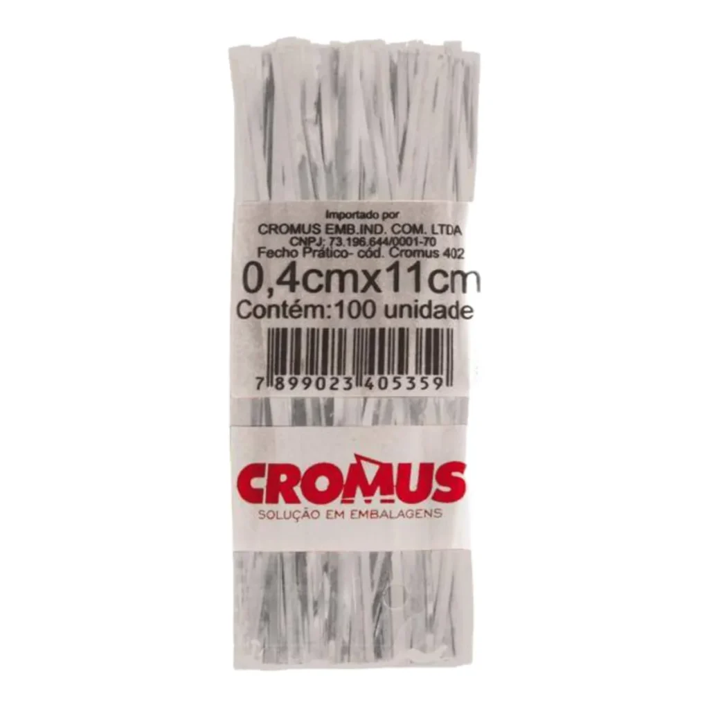 Fecho prático branco 4 mm x 11 cm (pacote com 100)