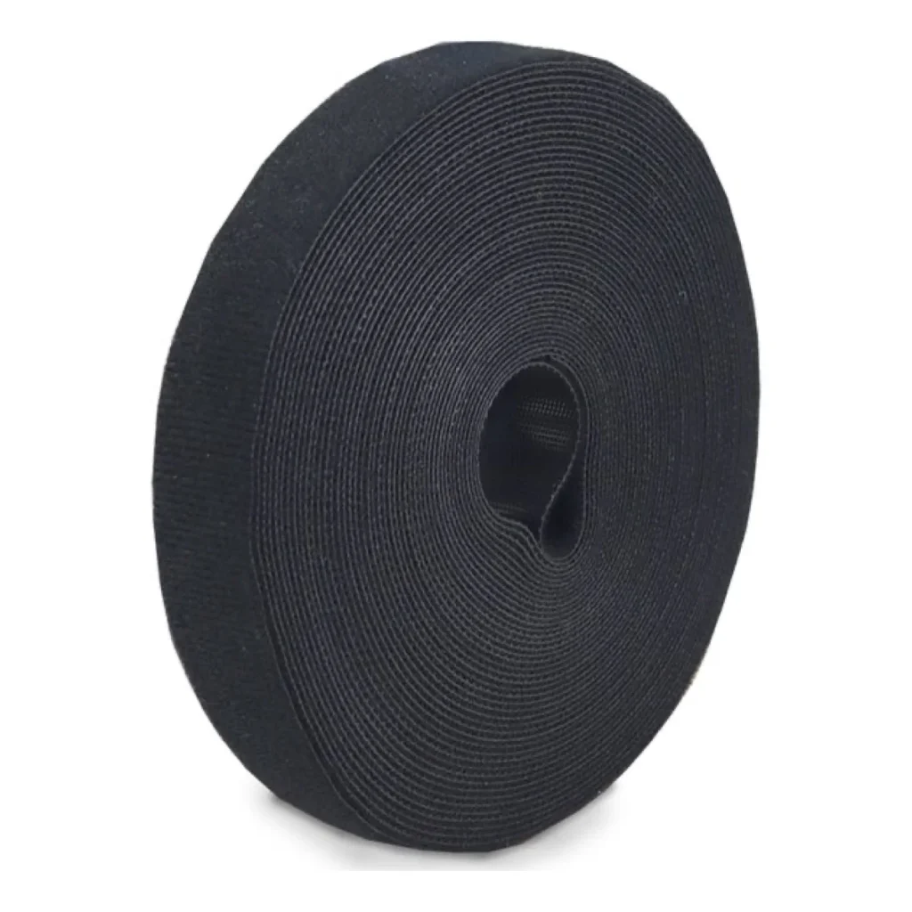 Fita fecho de contato organizador de cabos preta rolo 10 m x 20 mm