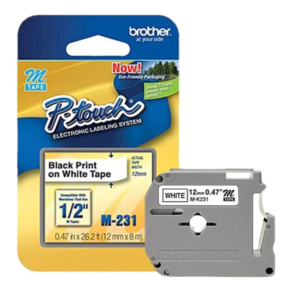 Fita para rotuladora Brother M-K231 12 mm x 8 m original