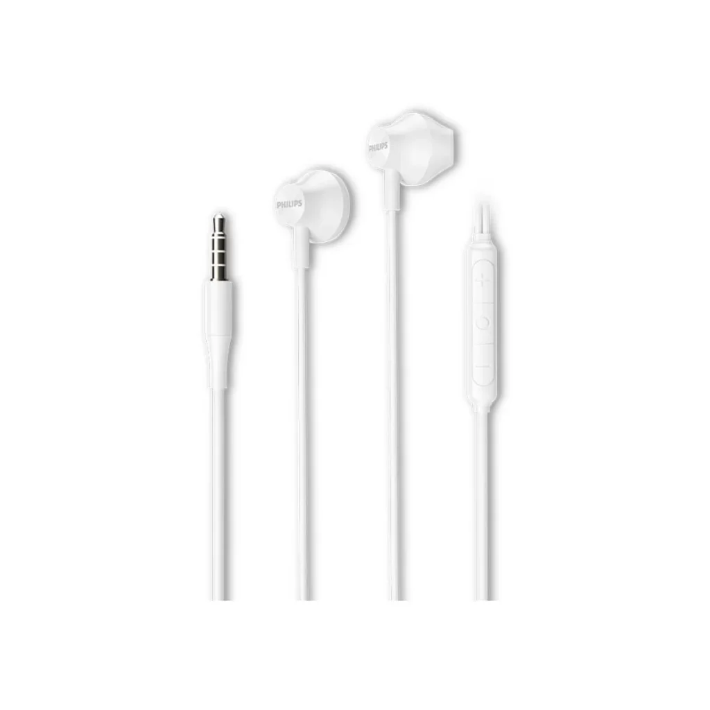 Fone de ouvido Philips TAE1000WT intra-auricular com microfone branco