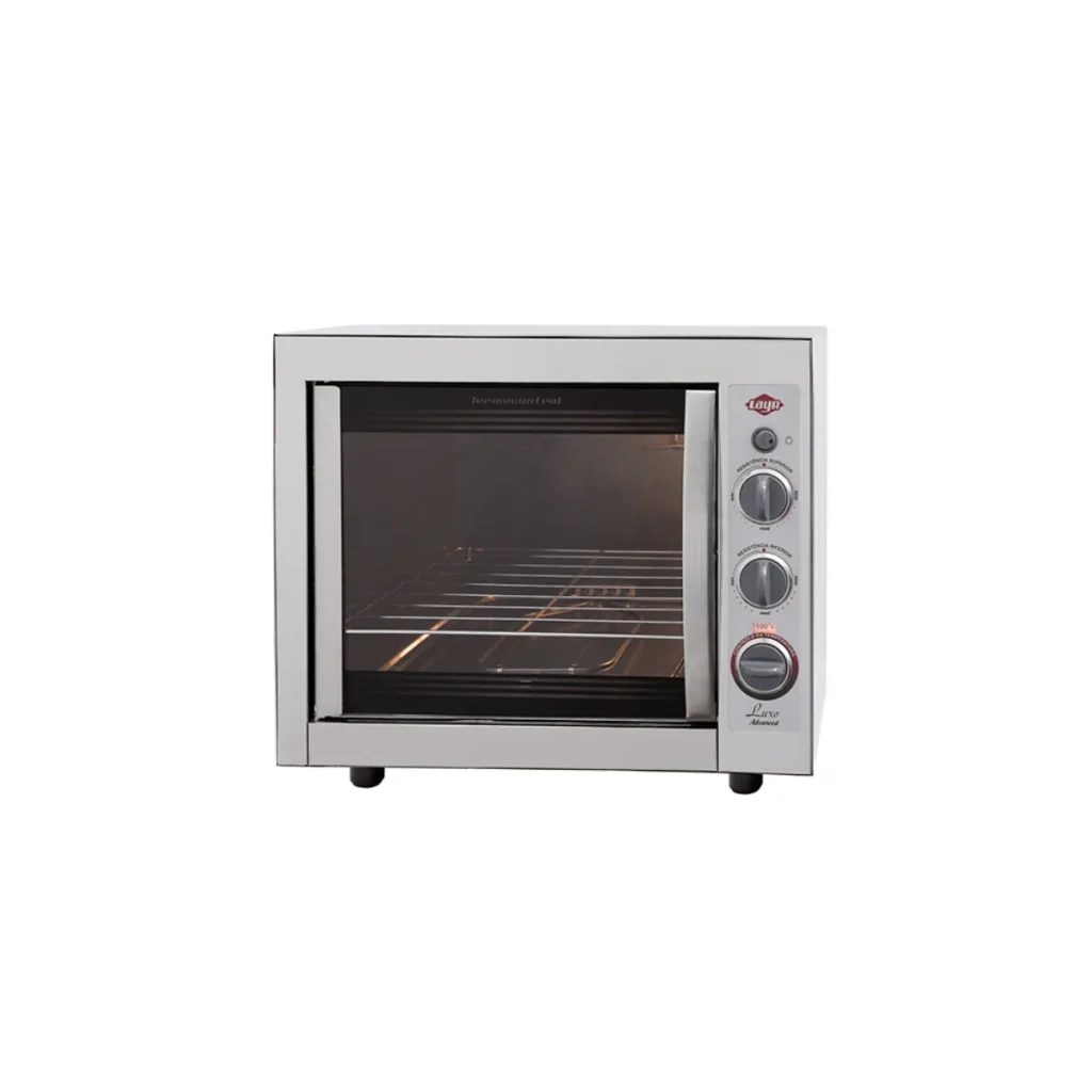 Forno elétrico layr luxo 46 litros inox com porta de vidro temperado espelhado