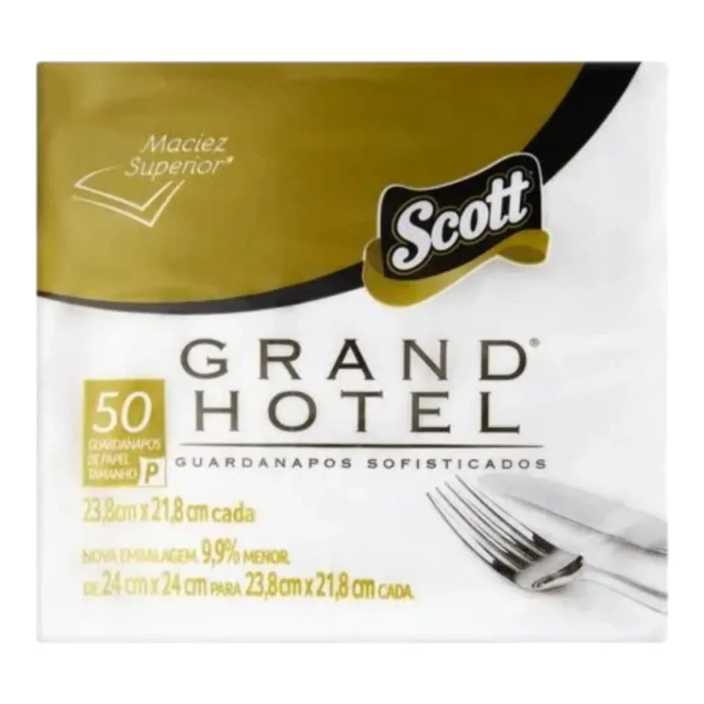 Guardanapo de papel grand hotel 23,8 x 21,8 cm folha dupla 50 folhas
