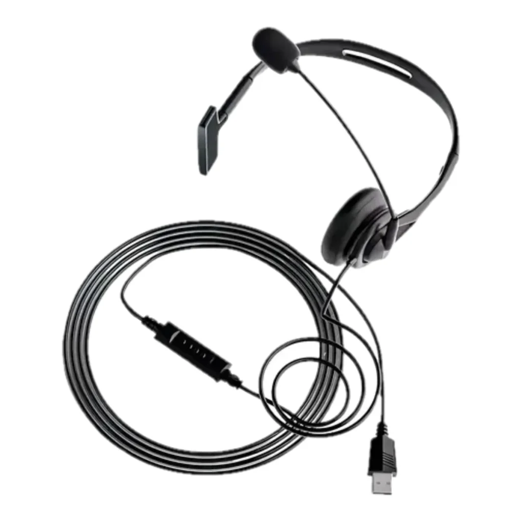 Headset com microfone USB para home office e call center