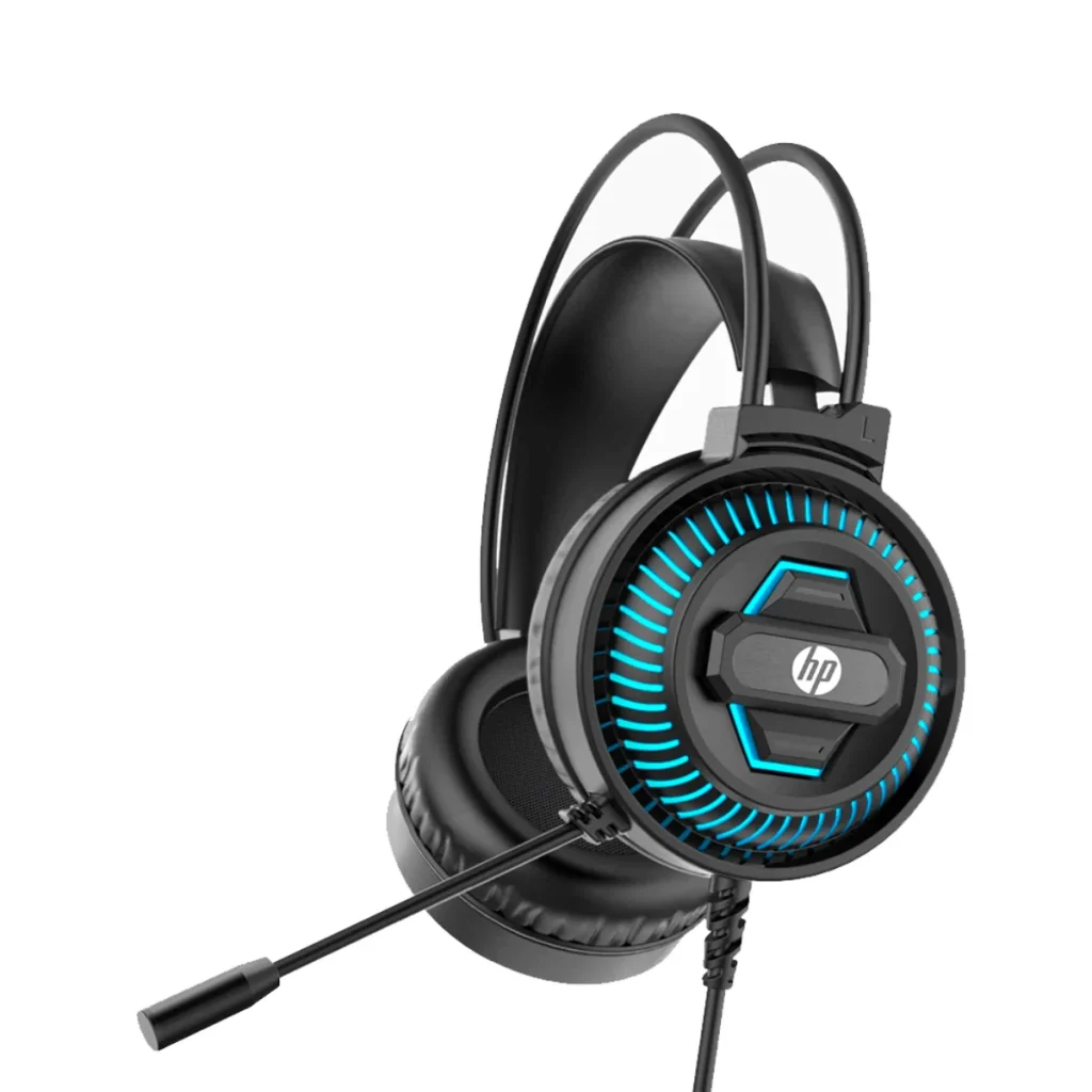 Headset Gamer HP DHE-8001 P2 preto com LED vermelho