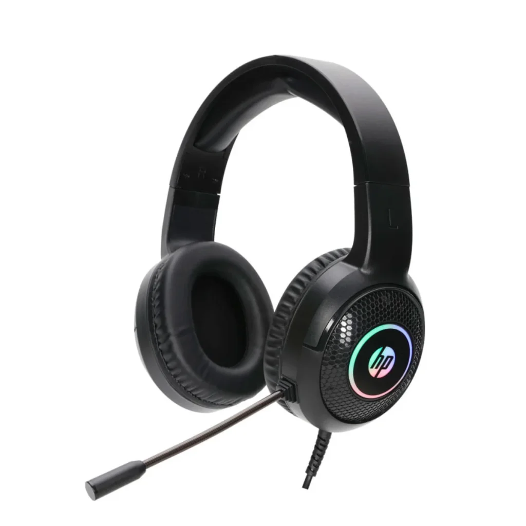 Headset HP DHE-8010M USB e P2 microfone dobrável RGB preto