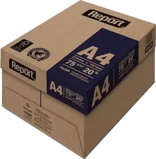 Papel A4 Report, caixa com 10 resmas