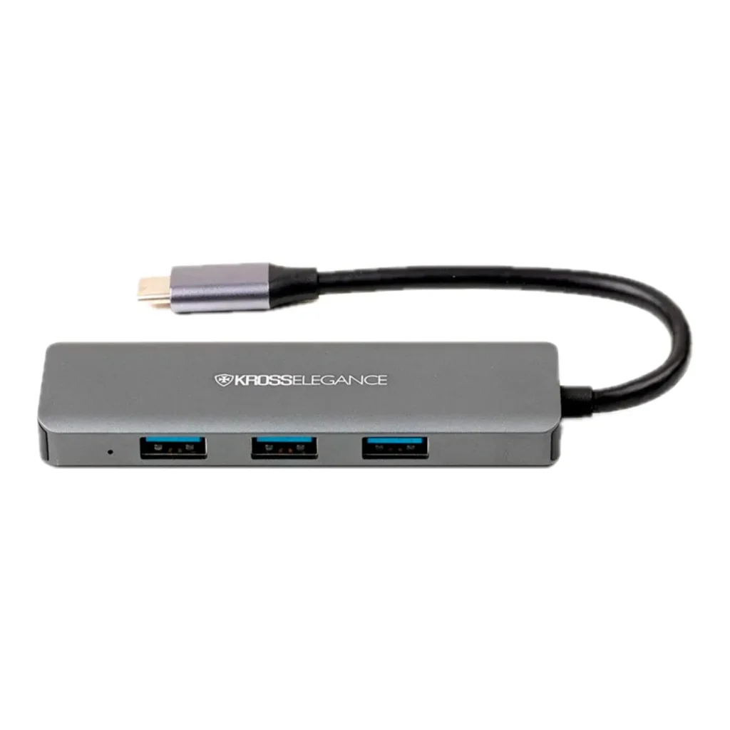 Hub USB-c com 4 portas USB 3.0 Kross Elegance KE-UC4163