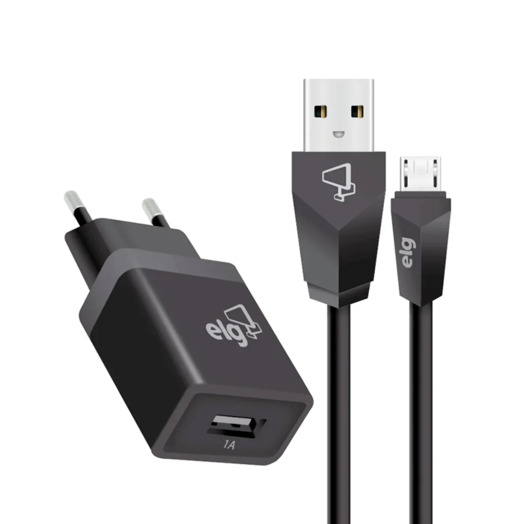 Kit carregador de parede ELG KT510WC com cabo micro USB
