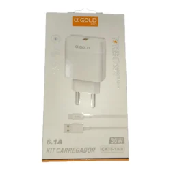 Kit Carregador Turbo USB V8 6.1A AGold CA15-1 — H&H Suprimentos Corporativos