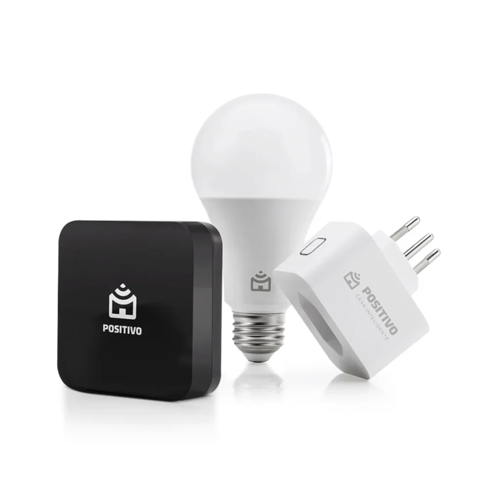 Kit positivo casa conectada plug, lâmpada e controle WI-FI