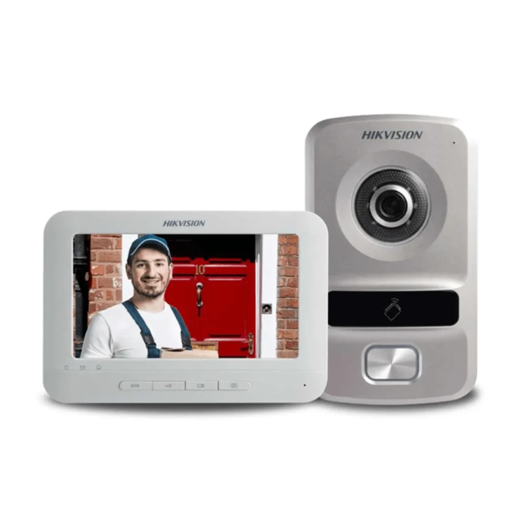 Kit vídeo porteiro ip hikhome DS-KIS601 com monitor de 7 polegadas