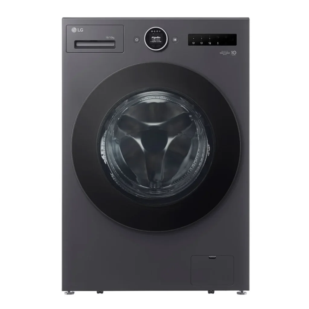 Lava e seca Smart lg nt 18 kg black inox aidd 2.0 WD18GNTS6B preta