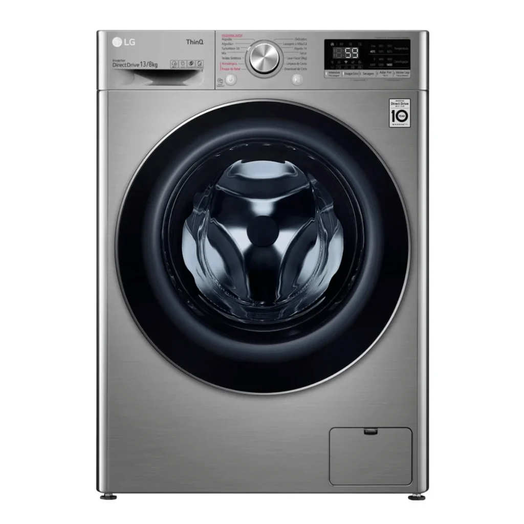 Lava e seca Smart lg VC4 13 kg WI-FI inteligência artificial aidd aço escovado