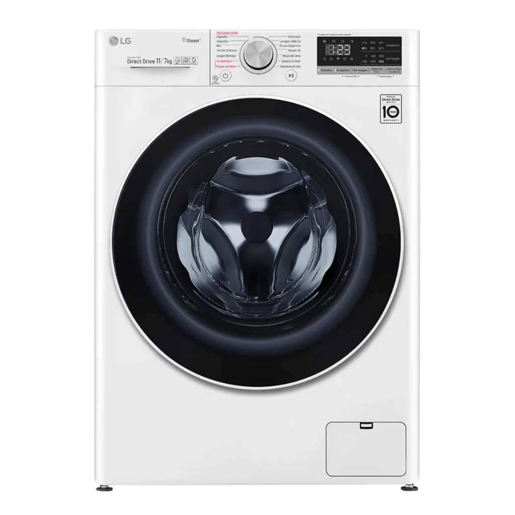 Lavadora Smart lg CV4 11 kg FV5011WG4A branca inteligência artificial aidd