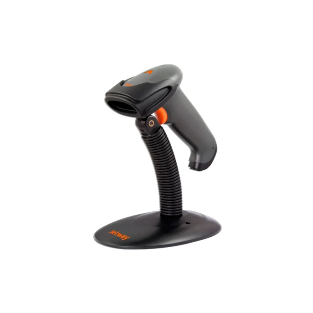 Leitor de código de barras jetway JL-300 com suporte USB preto
