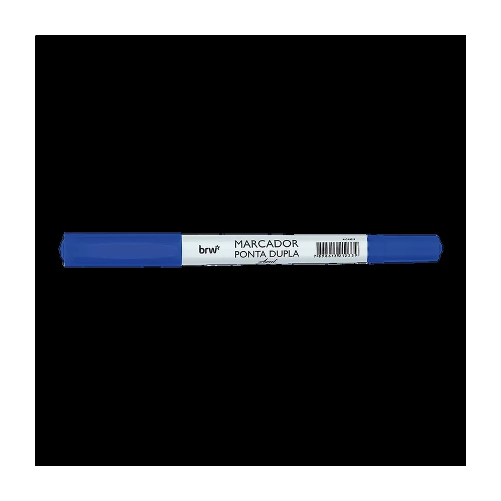 Marcador para CD, DVD e retroprojetor ponta dupla azul BRW CA5012