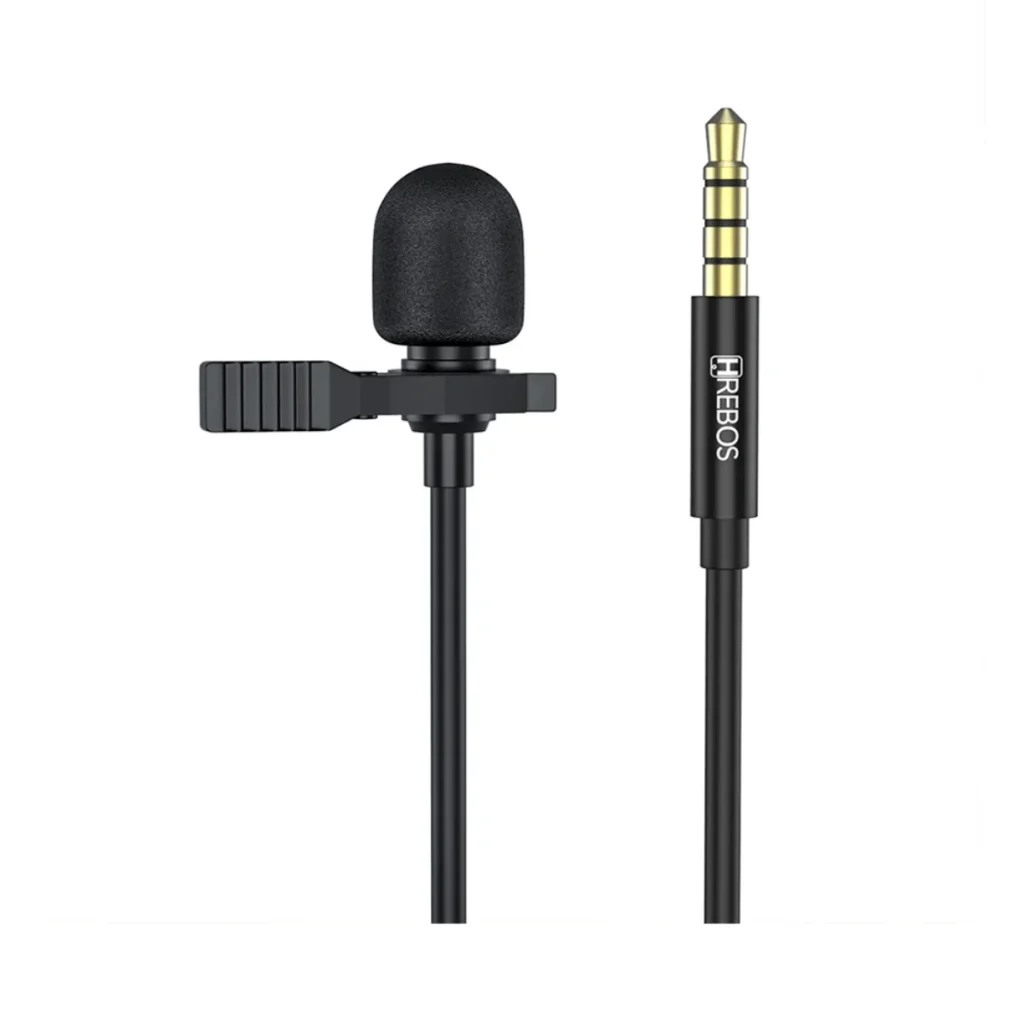 Microfone de lapela hrebos HS-030 P3 com fio