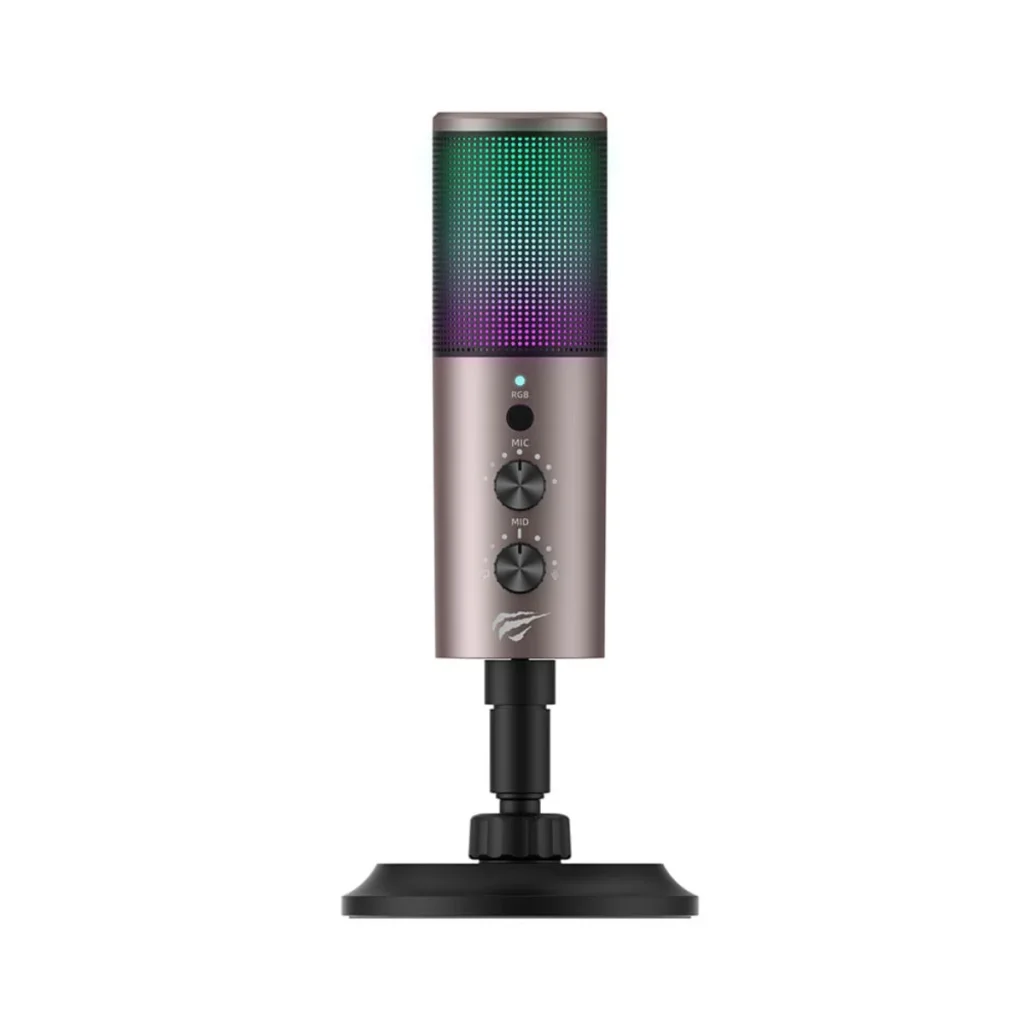 Microfone de mesa havit GK61 USB com botão de mudo e redução de ruído