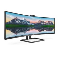 Monitor Philips 499P9H 49" SuperWide Curvo 32:9 Webcam USB-C — H&H Suprimentos Corporativos
