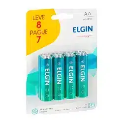 Pilha Alcalina Elgin AA LR06 com 8 Unidades — H&H Suprimentos Corporativos