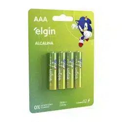 Pilha Alcalina Elgin AAA LR3 Cartela com 4 Unidades — H&H Suprimentos Corporativos