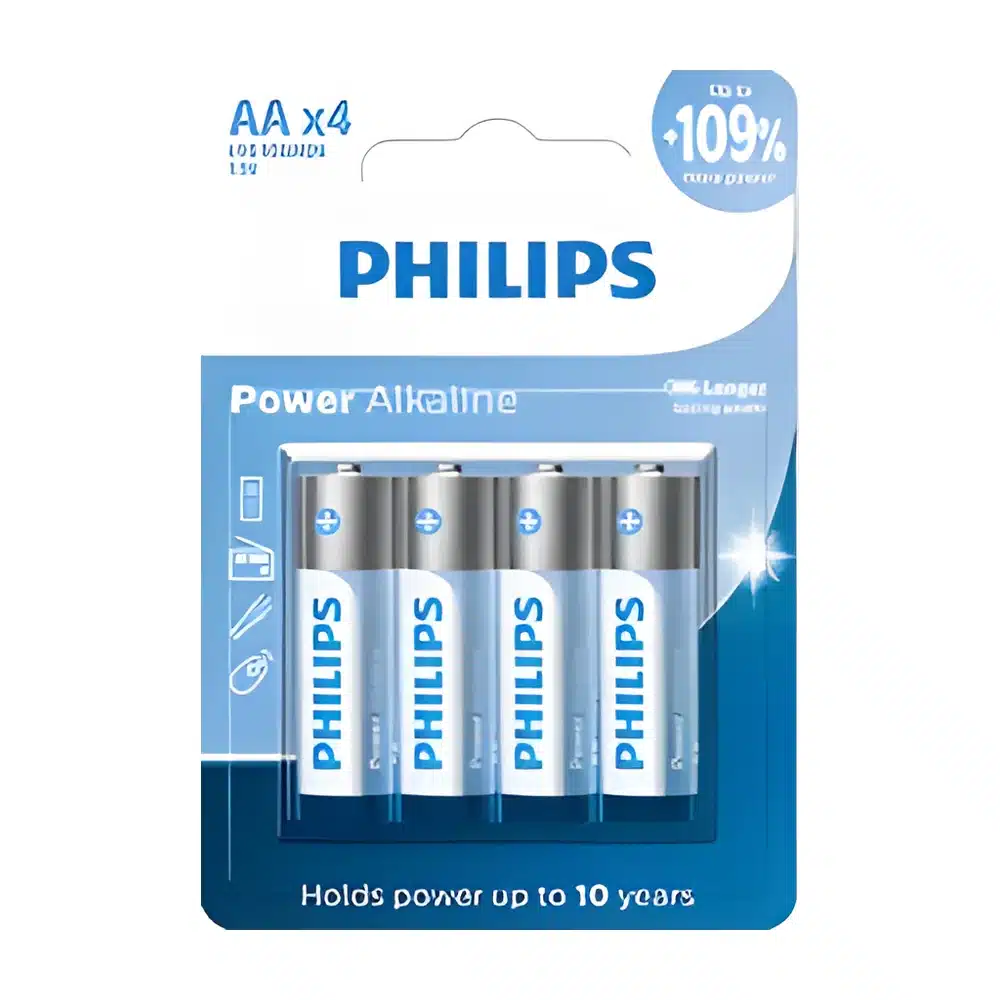 Pilha alcalina Philips AA LR06 (4 unidades)