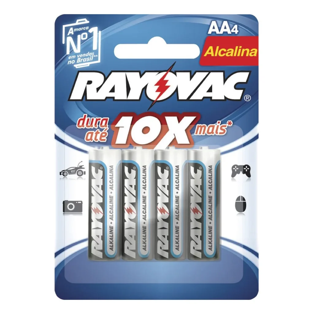 Pilha alcalina rayovac AA Blister com 4