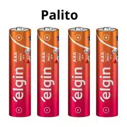 Pilha Zinco Elgin AAA Palito (Blister com 4 Unidades) — H&H Suprimentos Corporativos