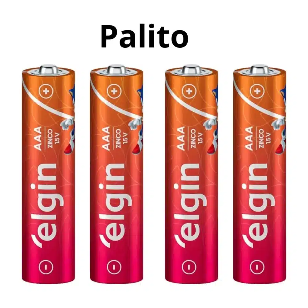 Pilha zinco Elgin AAA palito (blister com 4 unidades)