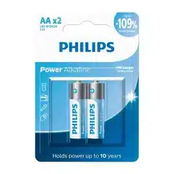 Pilha Philips Alcalina AA LR6 Power Alkaline (Blister com 2) — H&H Suprimentos Corporativos