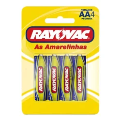 Pilha Rayovac Zinco AA Pequena (Cartela com 4 Unidades) — H&H Suprimentos Corporativos
