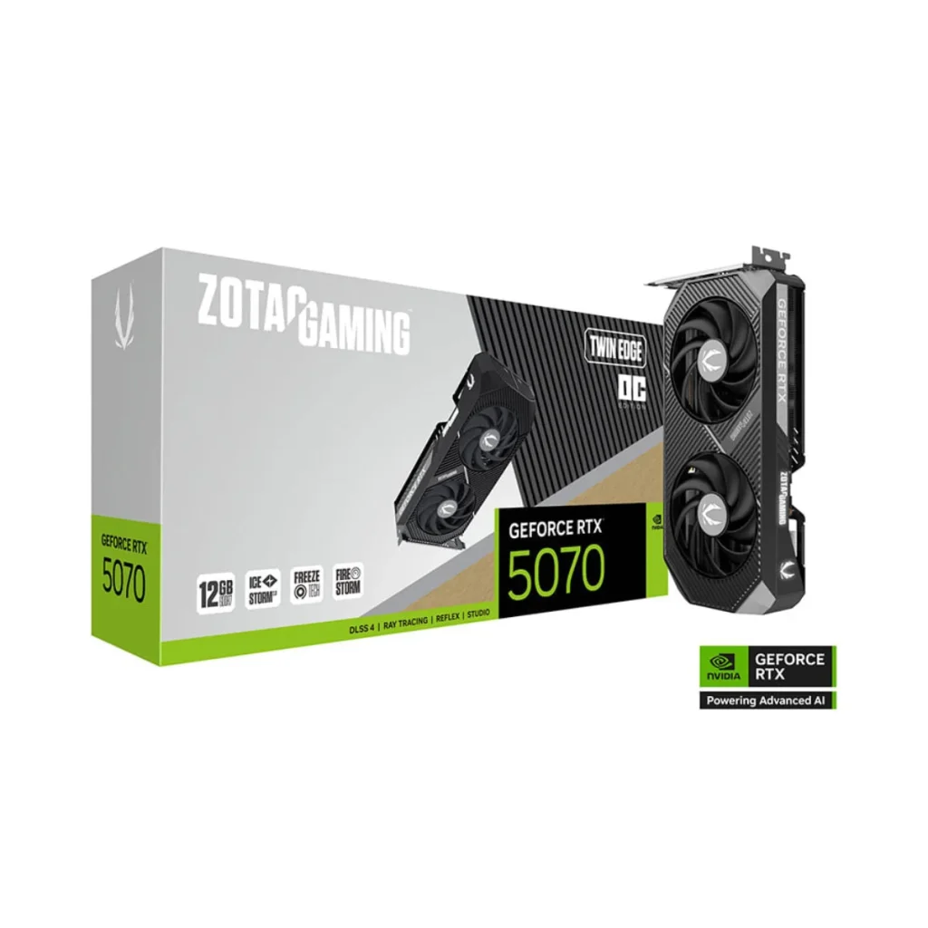 Placa de vídeo zotac gaming geforce rtx 5070 twin edge oc 12GB GDDR7 192 bits